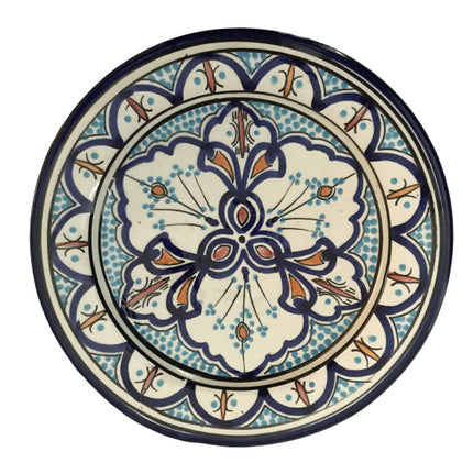 Aardewerk schaal blauw/wit Ø 26