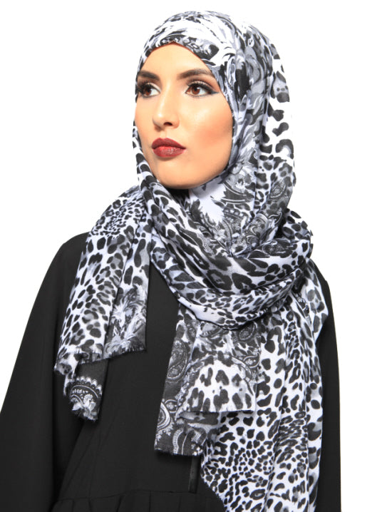 Scarf print grey