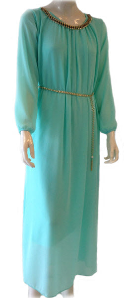 Chiffon abaya met afneembaar sieraad – one size, wit of geel