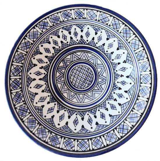 Steingutschale blau 35 cm