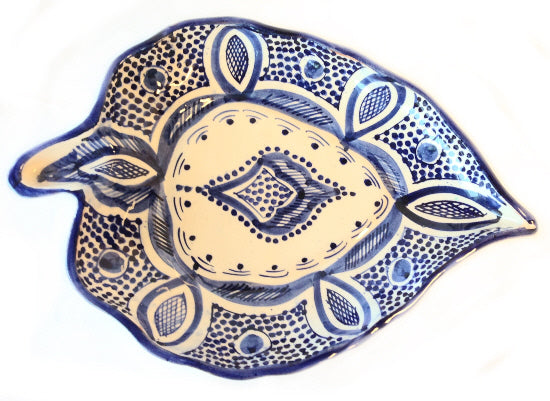 Blue leaf plate