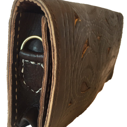 Dark Brown Clutch van 100% leer M