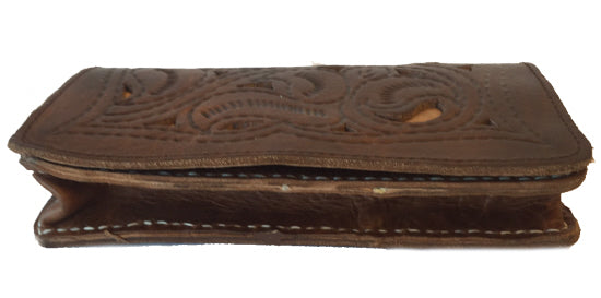 Pochette marron 100% cuir M