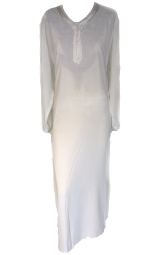 Abaya Mekka – witte abaya voor dames, ingetogen model