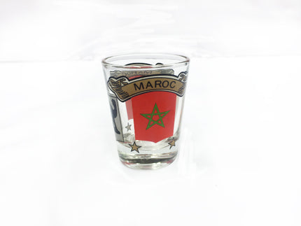 Kleine glas met Marokkaanse vlag
