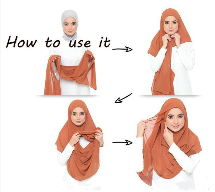 Instant double loop chiffon hijab
