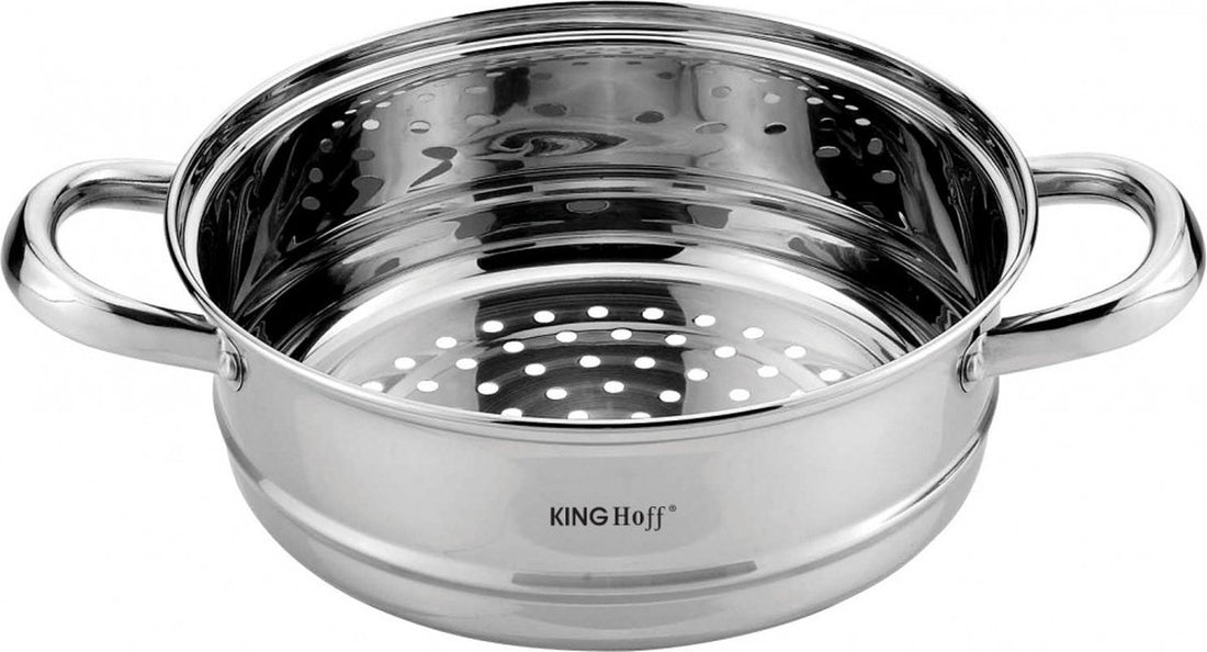 Kinghoff inzet stoompan RVS – groentestomer en vergiet, Ø 22 cm, 3,2 liter