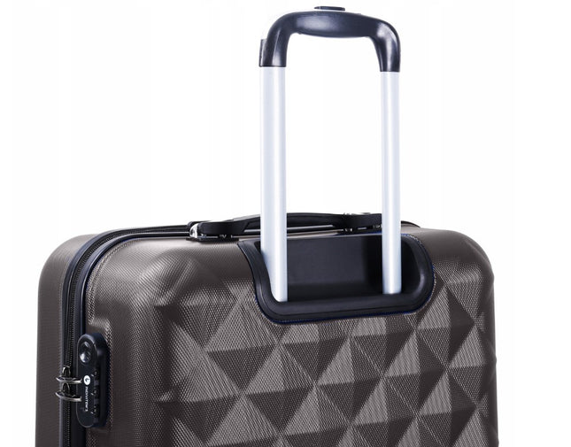 3-Delige Kofferset Donkergrijs – Harde ABS Koffers met 360° Wielen en Cijferslot – Reiskoffers S/M/L