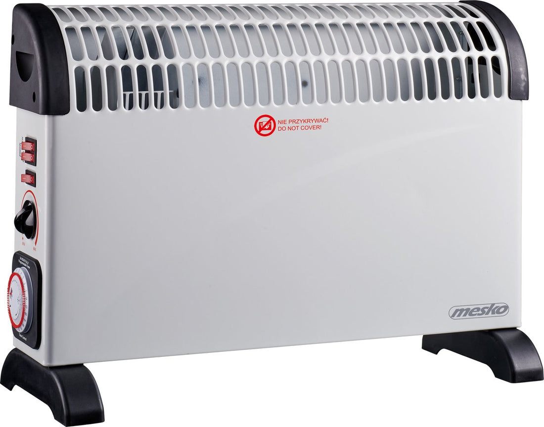 Mesko Electric Convector Heater - 3 Heat Settings - 2000W - Up to 20m² - White - Adjustable Thermostat
