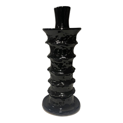 Keramiek kandelaar zwart aardwerk 25 cm