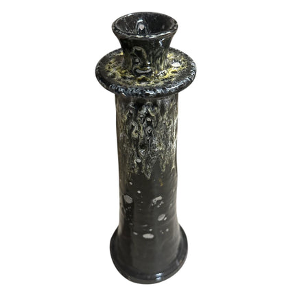Marokkaanse Kandelaar Zwart met Druipglazuur – Handgemaakt Aardewerk (22/28/32 cm)