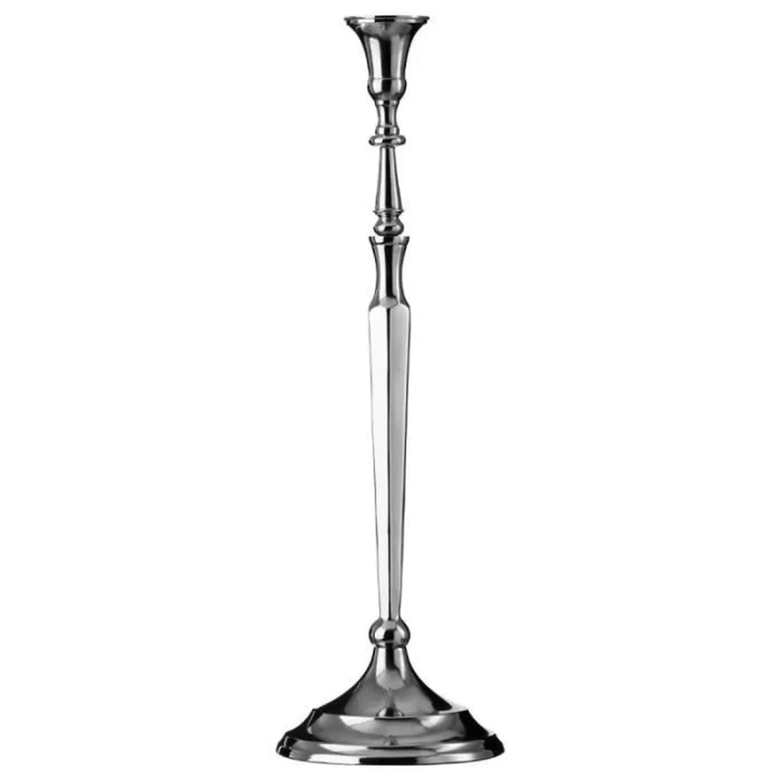 Bougeoir en métal argenté de 45 cm de hauteur