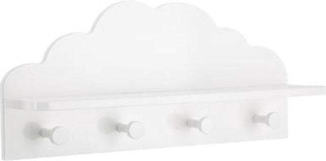 Kapstok Witte wolk - 4 haken - Kinderdecoratie-kinderkapstok