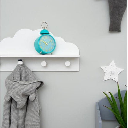 Kapstok Witte wolk - 4 haken - Kinderdecoratie-kinderkapstok