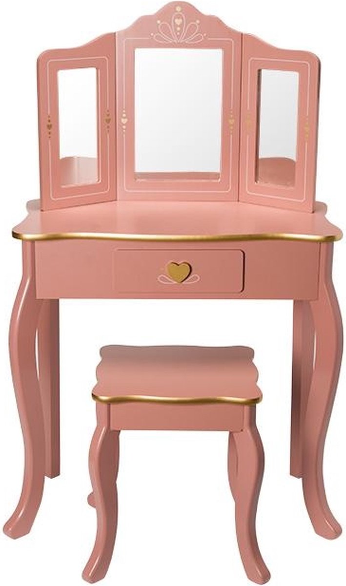 Sphera Dressing Table with Stool for Children - 59.5 x 29 x 98.5 cm - Pink