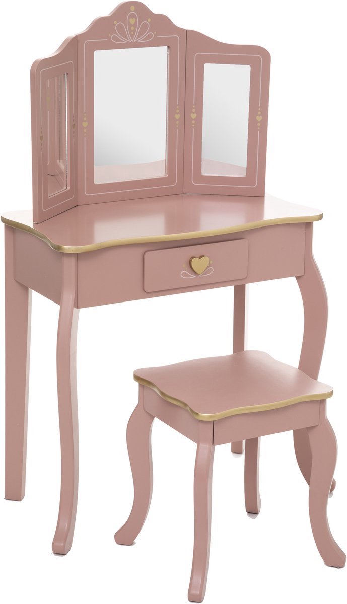 Sphera Dressing Table with Stool for Children - 59.5 x 29 x 98.5 cm - Pink