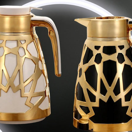 Thermoskan - Thermosflessen - 1L - Isoleerkan met gouden details