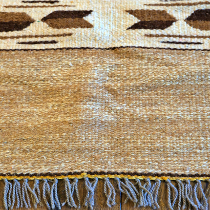 Handgeweven kelim vloerkleed / tapijt - 100% wol - 70x140cm - Naturel