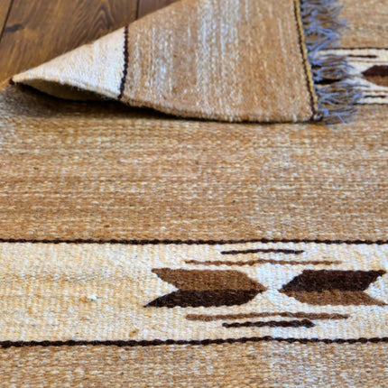 Handgeweven kelim vloerkleed / tapijt - 100% wol - 70x140cm - Naturel