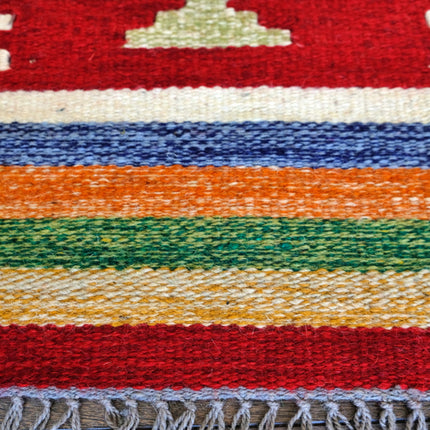 Handgeweven kelim vloerkleed / tapijt - 100% wol - 60x80 cm - classic