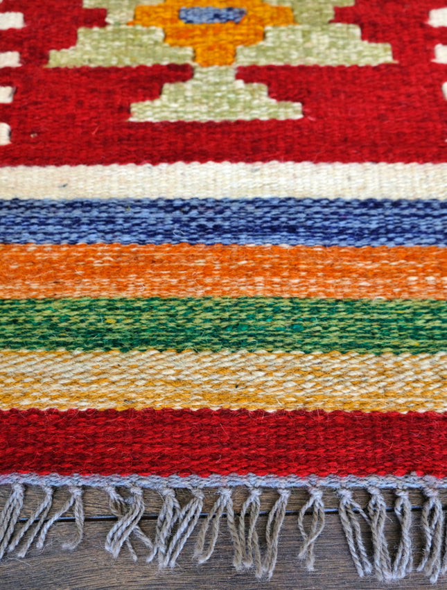 Handgeweven kelim vloerkleed / tapijt - 100% wol - 60x80 cm - classic