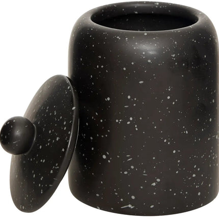 Keramisch Voorraadpotje Zwart - Ø 10 cm x H. 15 cm - Dolomiet Aardewerk - Luchtdicht - Keukenorganisatie