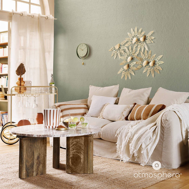 Keramische bloempotten met streepjespatroon en onderzetters Rivi