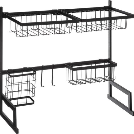 Keuken organizer - afdruiprek 2-in-1 zwart 58 x 51 cm van metaal
