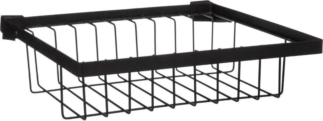 Kitchen organizer - 2-in-1 dish drying rack black 58 x 51 cm made of metal