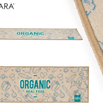 Keukenloper Organic Real Food- Beige/Groen - 40x120 cm