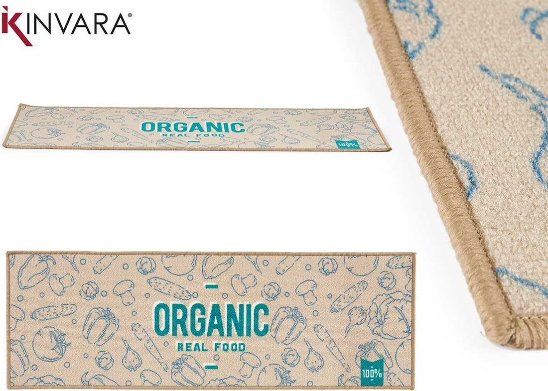 Kitchen Runner Organic Real Food - Beige / Green - 40 x 120 cm