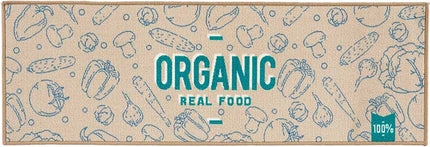 Keukenloper Organic Real Food- Beige/Groen - 40x120 cm
