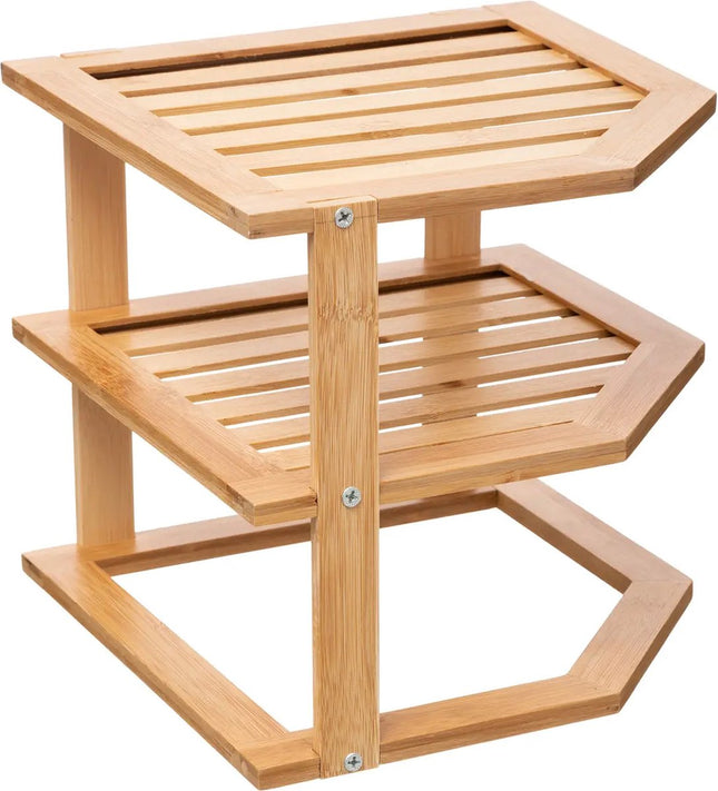 keukenrek/opbergrek/aanrecht organizer - 26 x 23 x 26 cm - bamboe hout