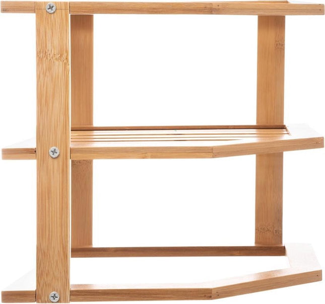 keukenrek/opbergrek/aanrecht organizer - 26 x 23 x 26 cm - bamboe hout