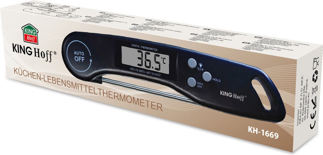 Kinghoff digitale keukenthermometer zwart – vleesthermometer met magneet – foto 3