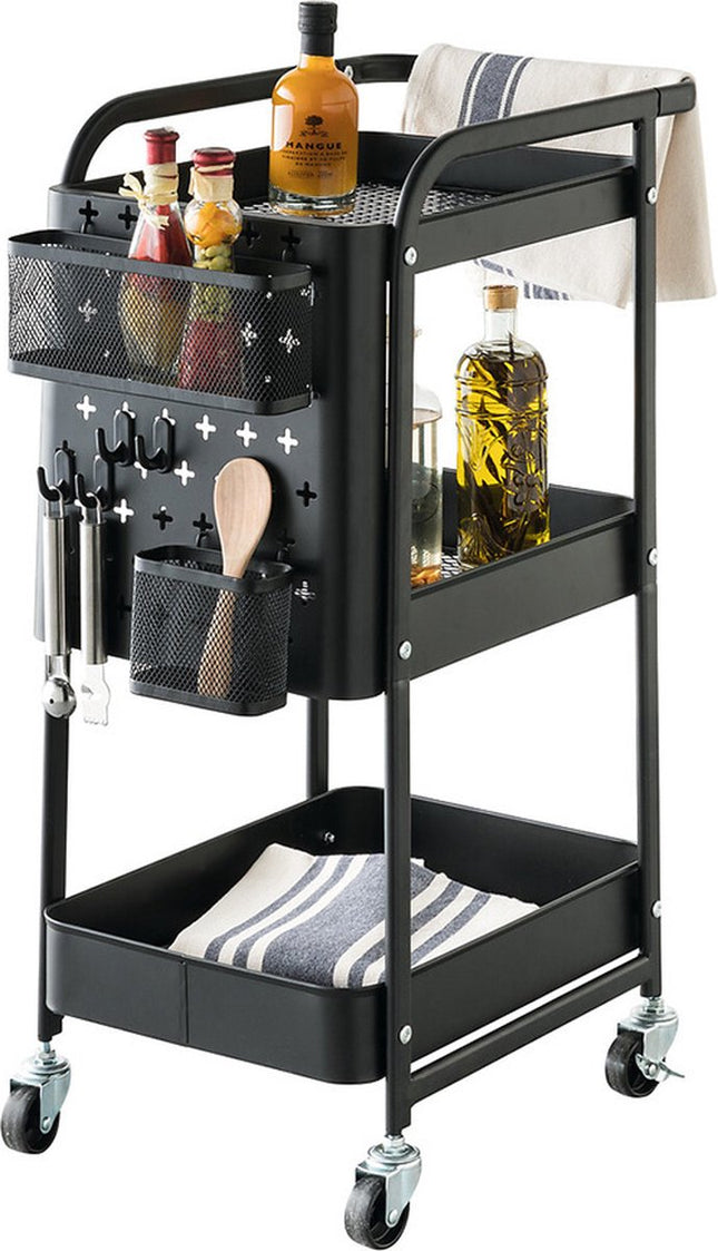 Keukentrolley zwart incl. accessoires