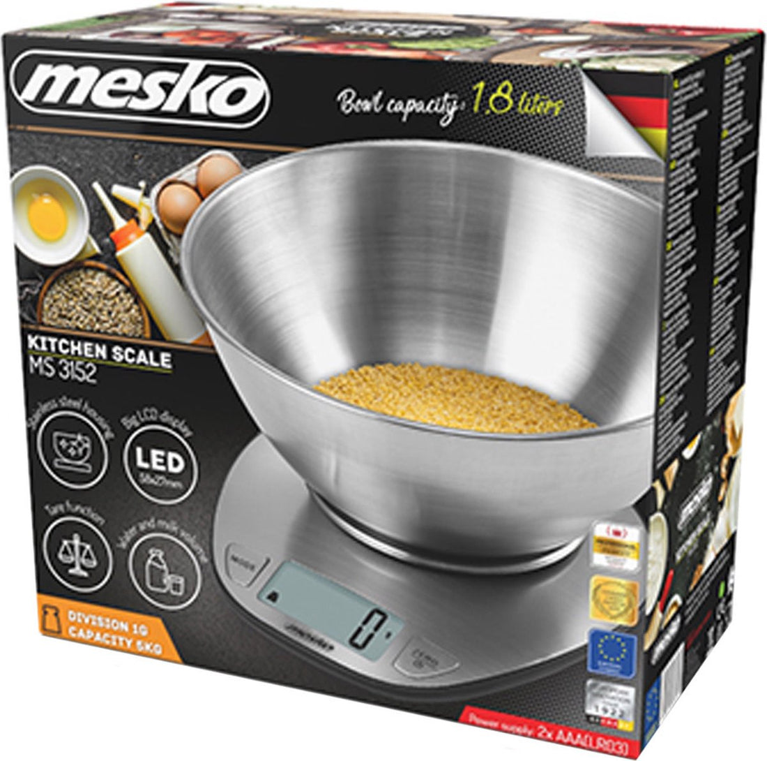 Mesko Kitchen Scale with Bowl - Digital