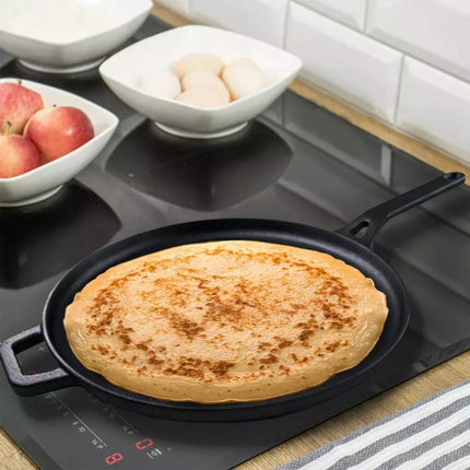 Kinghoff KH1895 Gietijzeren Pannenkoekenpan - Ø29 cm, Ideaal voor Bakken, Braden en Grillen