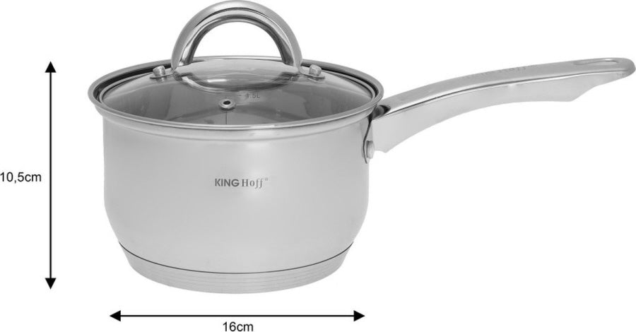 Kinghoff KH4457 Cookware Set - 12-piece - Stainless Steel - Suitable for all heat sources