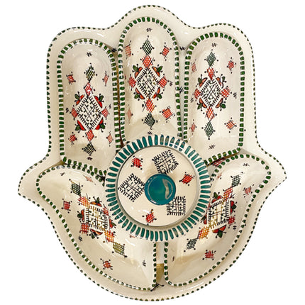 Khamsa dipping en serveerset-aardewerk en handgemaakt