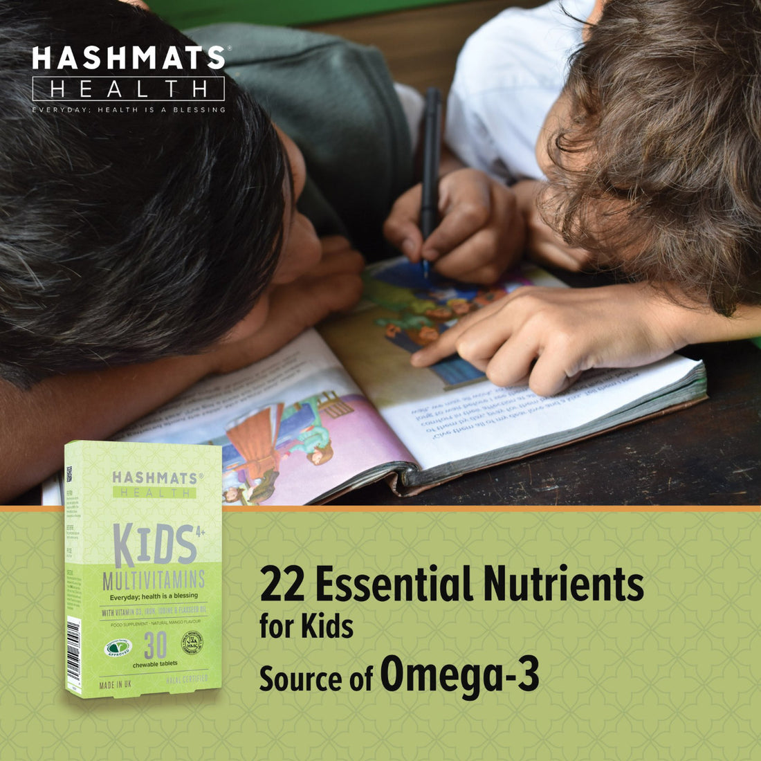 Multivitamines Halal Mangue pour enfants - 22 nutriments par HASHMATS®