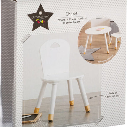 Atmosphera Kids Kinderstoel Wit - 50x30x30 cm