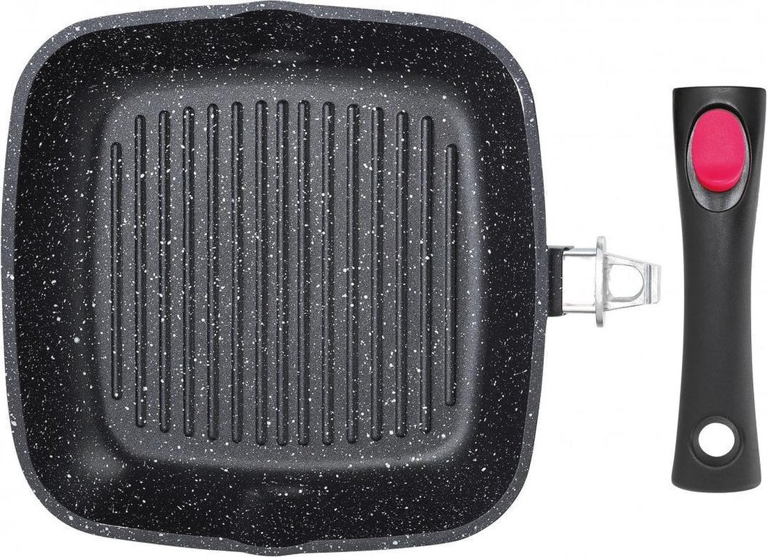 Poêle à griller Kinghoff - 28 x 28 cm - revêtement façon marbre - induction
