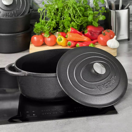 Kinghoff 1531 - Braadpan - 6,2L - Gietijzeren - alle warmtebronnen - 33 cm - ovaal