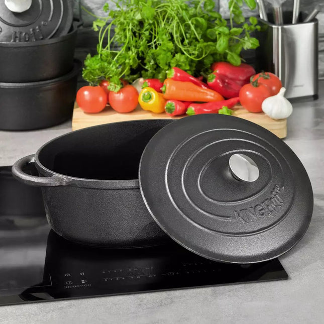 Kinghoff 1531 - Braadpan - 6,2L - Gietijzeren - alle warmtebronnen - 33 cm - ovaal
