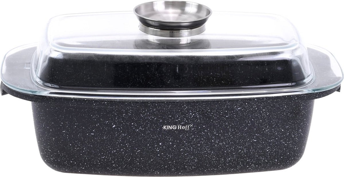 Kinghoff 1608 - Faitout - Marbre - avec couvercle - 5,5 litres
