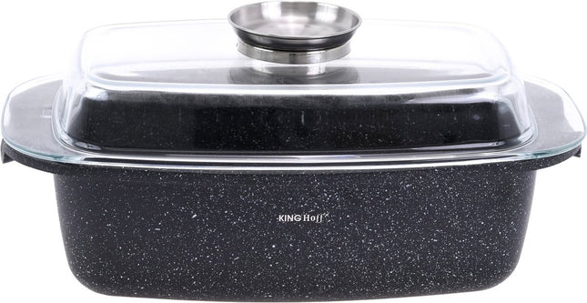 Kinghoff 1608 - Braadpan - Marmer - met deksel - 5.5 liter