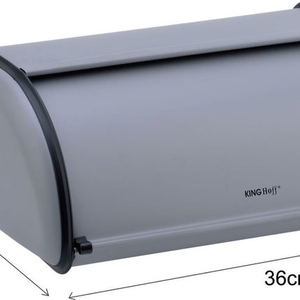 Kinghoff - Broodtrommel - RVS - Grijs - Retro - 36x24x15 cm