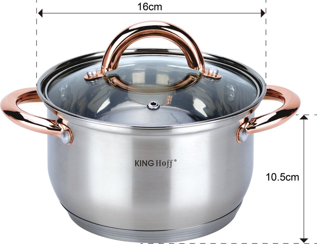 Kinghoff - Lot de 6 casseroles - 16-18-20 cm - avec couvercle