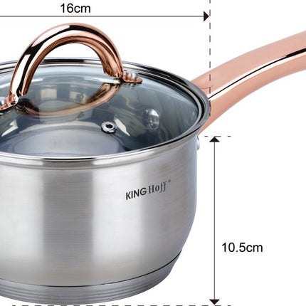 Kinghoff - 12 delige pannenset - kookpannen - 16-16-18-20-24-24 cm - met deksel